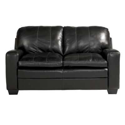 Home Solutions Onyx Leather Loveseat 
