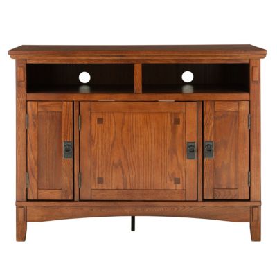 Home Solutions Mission Brown Oak Stand for Flat-Panel TVs Up to 42