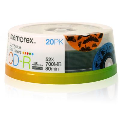 Memorex Cool Colors LightScribe™ CD-R 20-Pack 6.95