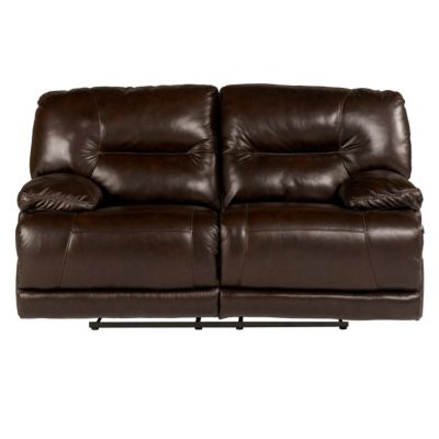 Home Solutions Brown Reclining Power Loveseat