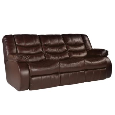 Home Solutions Burgundy Leather-Match Power Recliner Sofa