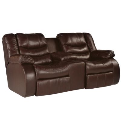 Home Solutions Burgundy Leather-Match Power Recliner Loveseat