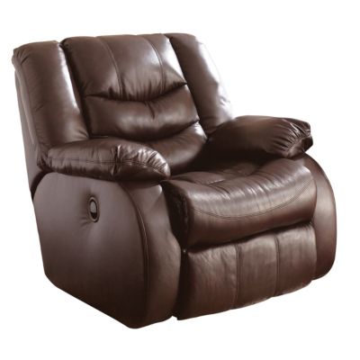 Home Solutions Burgundy Leather-Match Glider Rocker Recliner 549.95