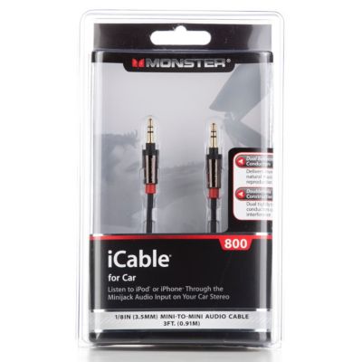Monster Cable 3' iCable® 800 for Car with Connection to iPod®, iPhone™, iPad™ and Portable Media Player 14.95