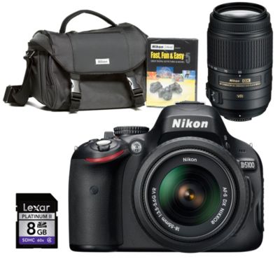 Nikon D-SLR Camera with 2 Lenses, Starter Kit and 8GB SD Card