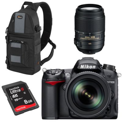 Nikon D-SLR Camera with 2 Lenses, Bag and 8GB SD Card
