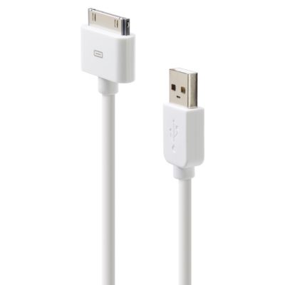 Belkin White ChargeSync Cable for iPhone4, iPhone 3GS, iPod touch 2G/3G, iPod nano 5G, iPod Classic