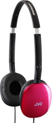 JVC Pink Flat-Folding Stereo Headphones 19.99