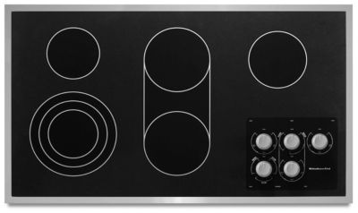 KitchenAid 36' Stainless Steel Architect® Series II Electric Cooktop with Traditional Black Ceramic Glass Surface No price available.