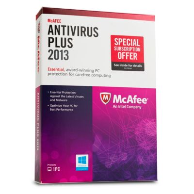 McAfee AntiVirus Plus 2013 PC 1-User 39.99
