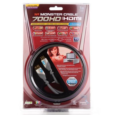 Monster Cable 3.28' HDMI 700HD Advanced High Speed HDMI Cable with Ethernet 59.95