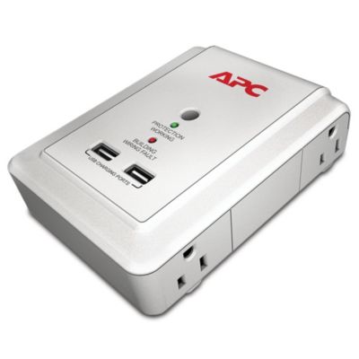 APC Essential SurgeArrest 4-Outlet Wall Mount w/ USB Charger Ports