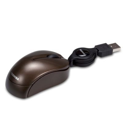 Toshiba Java Brown USB Optical Retractable Mini Mouse 9.95
