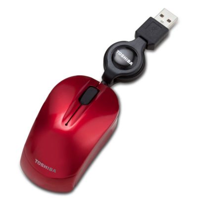 Toshiba Red USB Optical Retractable Mini Mouse 9.95