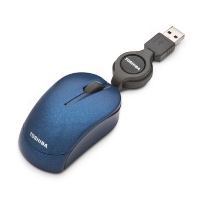 Toshiba Blue USB Optical Retractable Mini Mouse 9.95