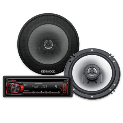 Kenwood 200-Watt CD Receiver and 180-Watt 2-Way Speaker System with Front USB Port 99.95