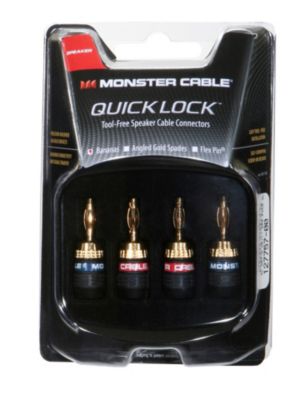 Monster Cable QuickLock™ Gold Banana Connectors for Easy Self Crimping