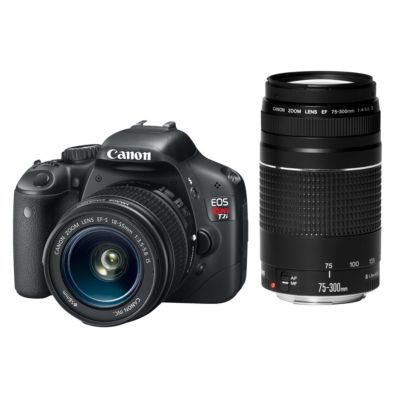 Canon 18 Megapixel Digital SLR Camera with 18-55mm IS Lens and 75-300mm f/4-5.6 III Telephoto Zoom Lens 899.94