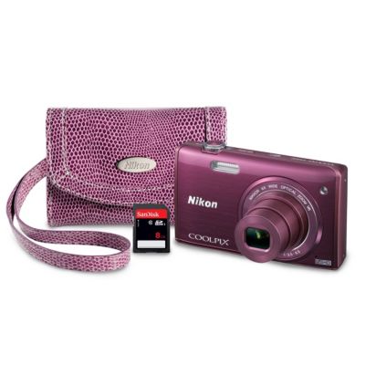 Nikon 16 Megapixel Backlit CMOS Camera with Case and 8GB SD Card 229.99