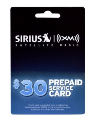 Sirius / XM $30 Satellite Radio Service Prepaid Programming Card 30.0