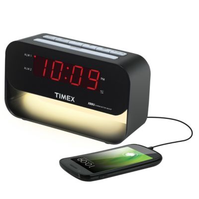 Timex XBBU Dual Alarm Clock with USB Charging and Night Light 19.99