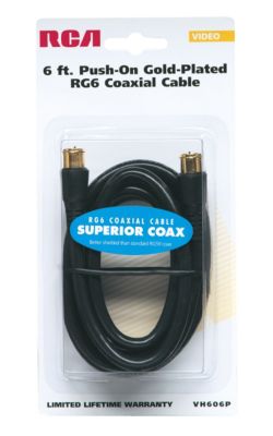 RCA 6' RG6 Coaxial Cable (Black) 4.99