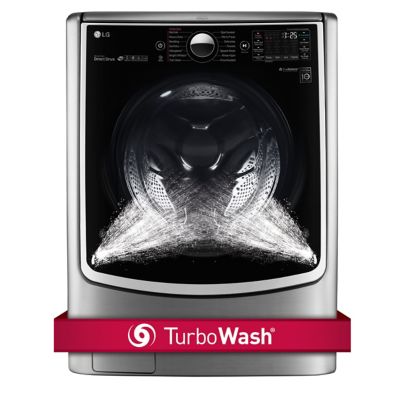 LG 4.5 Cu. Ft. Graphite Steel Twin Wash Compatible Front-Load Washer (Pedestal Washer Sold Separately)