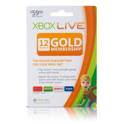 Xbox Live® 12 Month $59.99 Gold Subscription Card 59.99